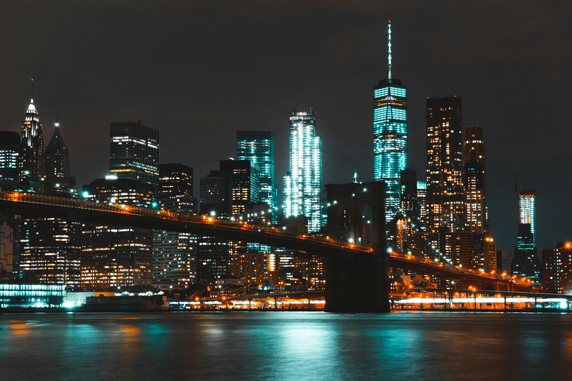 Atmospheric city skyline photograph